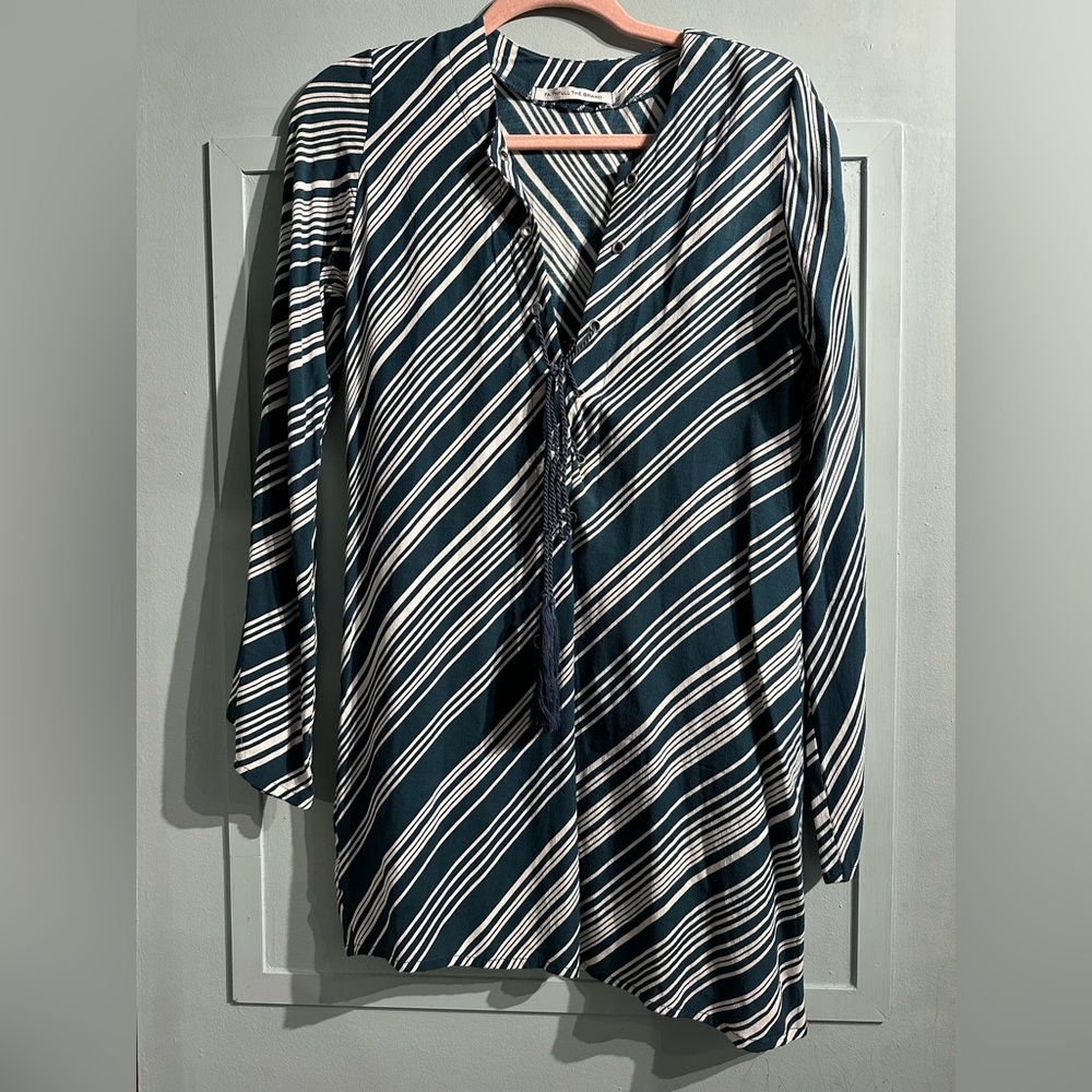 Faithfull The Brand Striped Mini Long Sleeve Tunic Dress Women’s Size XS - Picture 4 of 10